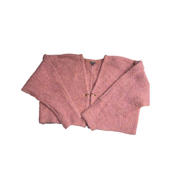 Wild Fable Pink Fuzzy Knit Open Front Cardigan Sweater Womens Medium Cozy Soft - Picture 4 of 5
